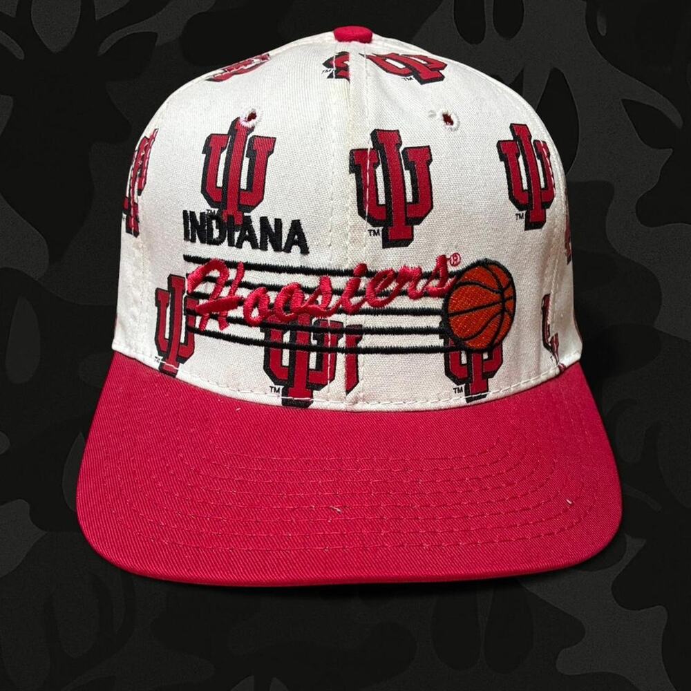 Vintage 90s Indiana Hoosiers All-Over Print Snapback Hat